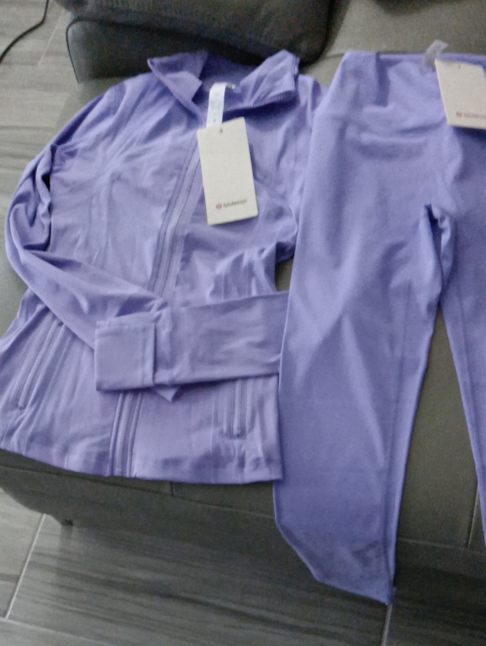 Lululemon athletica Lavender Zip Jacket & Leggings Set - Brand New With Tags - Picture 2 of 5